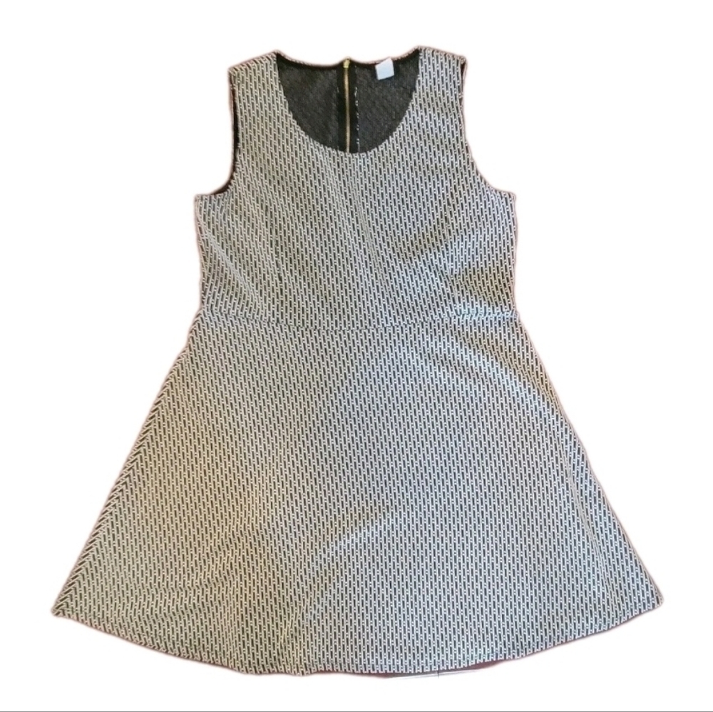 Espresso Black and White Dress 2X Fit And Flair